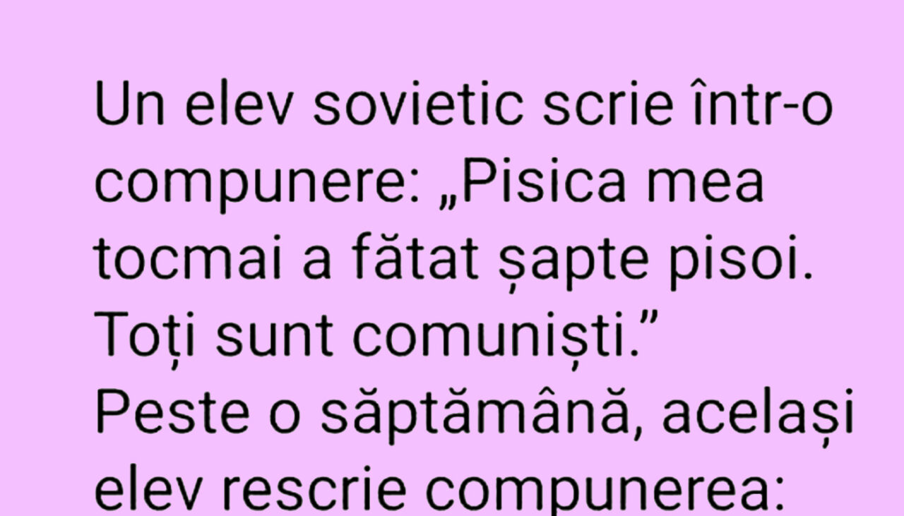 Bancul de joi | Un elev sovietic scrie o compunere