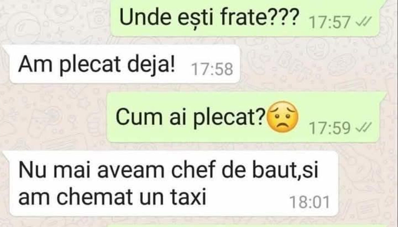 Bancul de duminică | „Am plecat deja!”