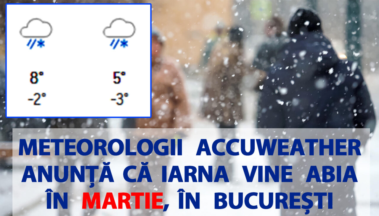 Meteorologii Accuweather anunță că iarna vine abia în martie, în BUCUREȘTI. Câte zile ninge