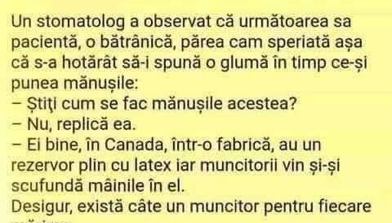 BANCUL ZILEI | Pensionara și medicul stomatolog