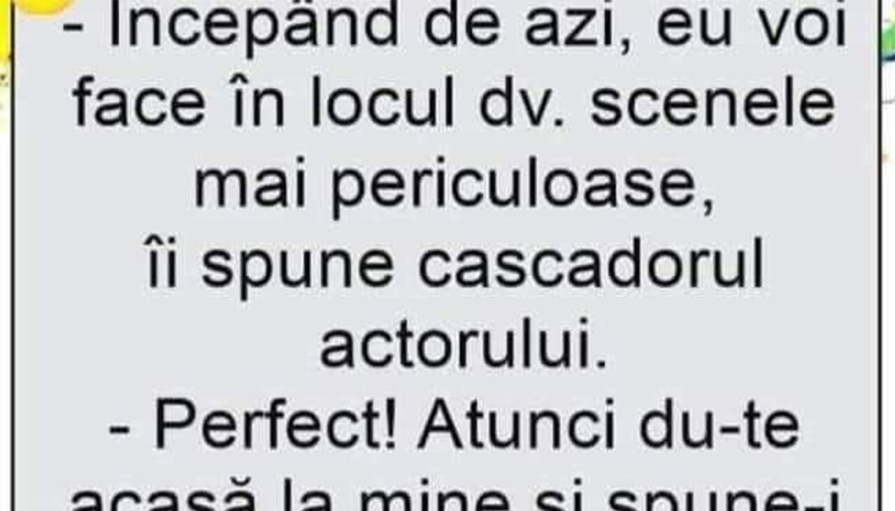BANCUL ZILEI | Actorul și cascadorul