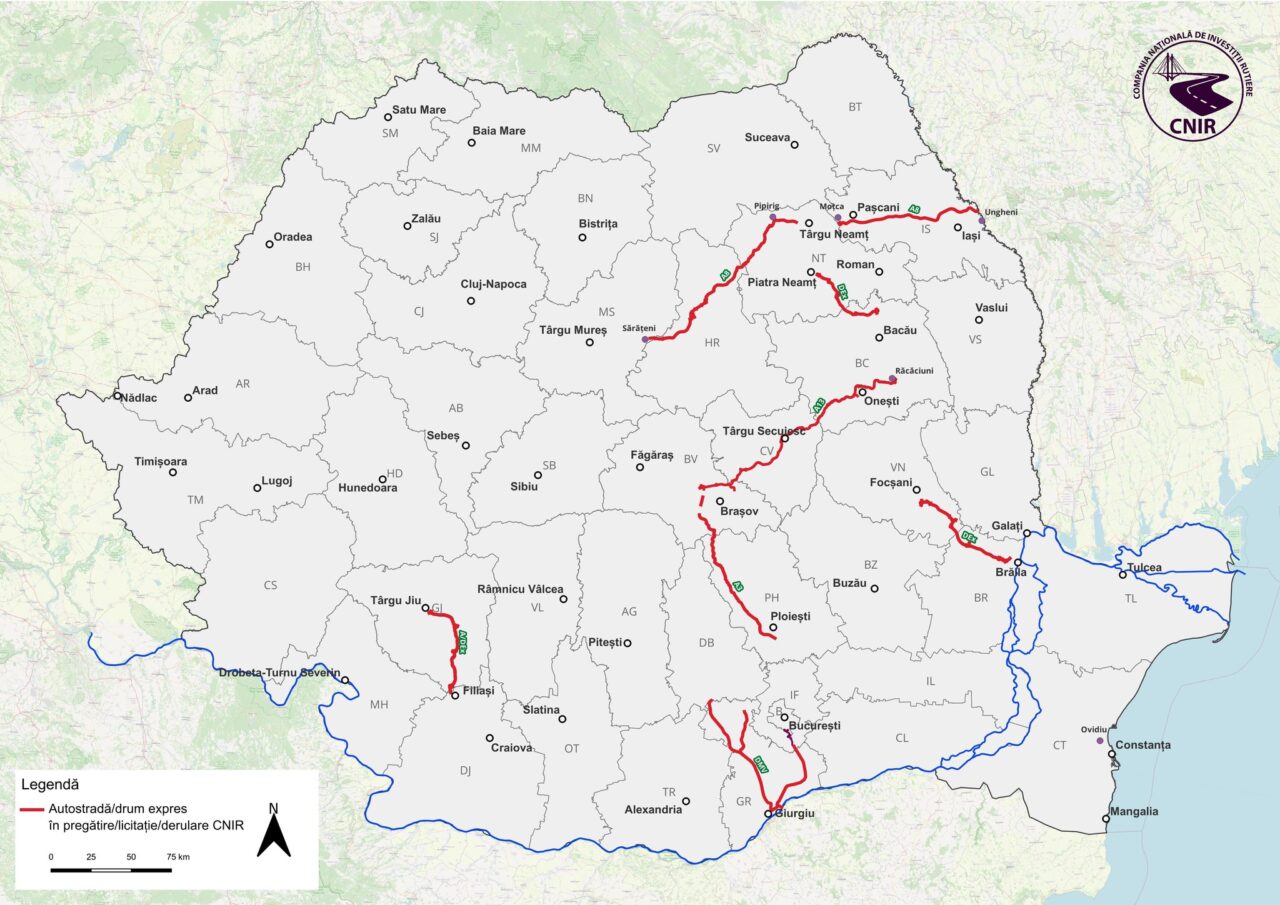 CNIR, BILANȚ la 10 luni de activitate: 7 licitaţii pentru construirea a 270 de km de drumuri de mare viteză, contracte estimate la 38 miliarde lei
