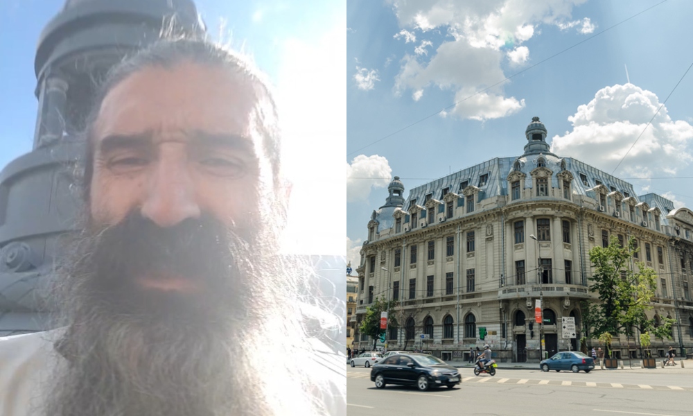 „Stegarul dac” s-a urcat pe acoperișul Universității București. Poliția a restricționat traficul în zonă