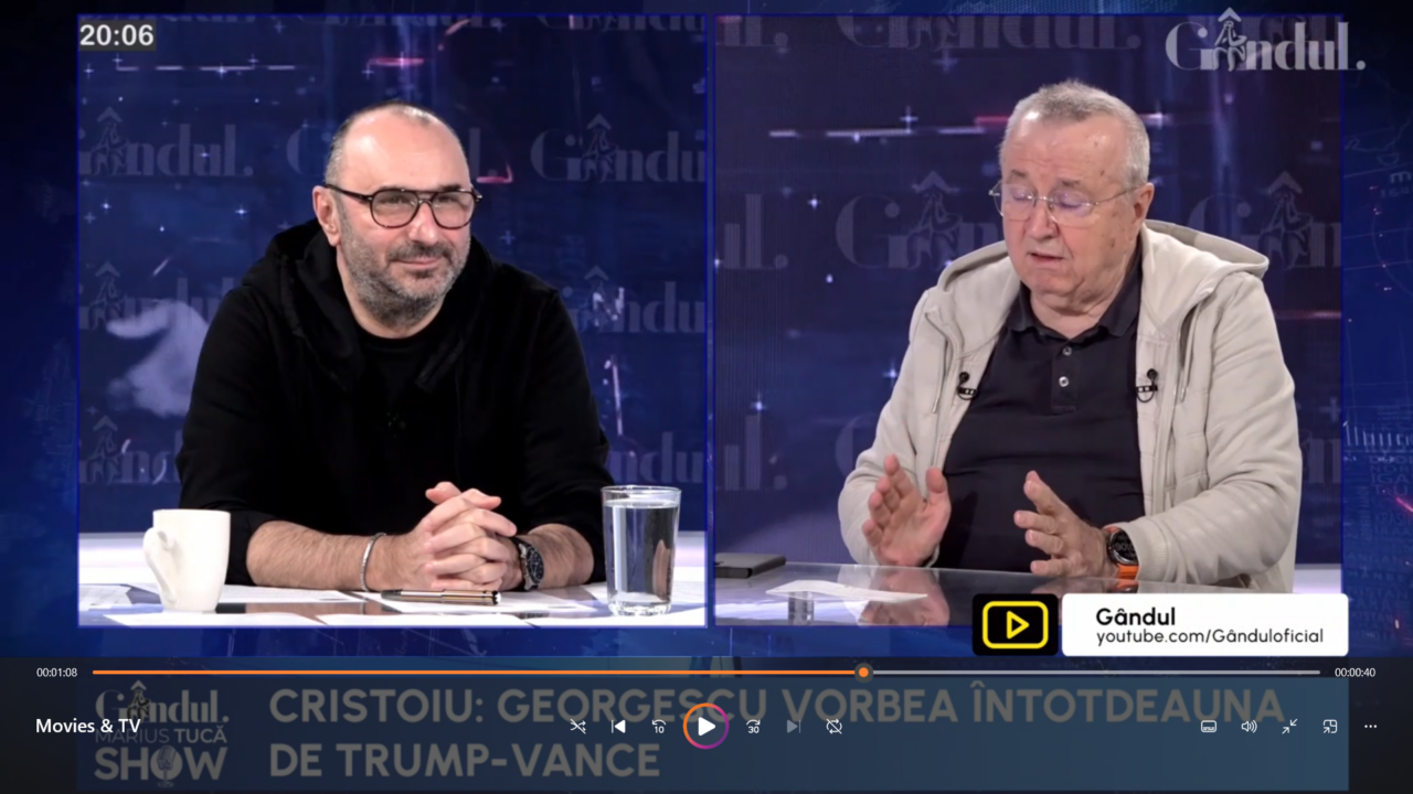 Ion Cristoiu: „Mă aștept ca sprijinul lui Georgescu să vină de la VANCE”
