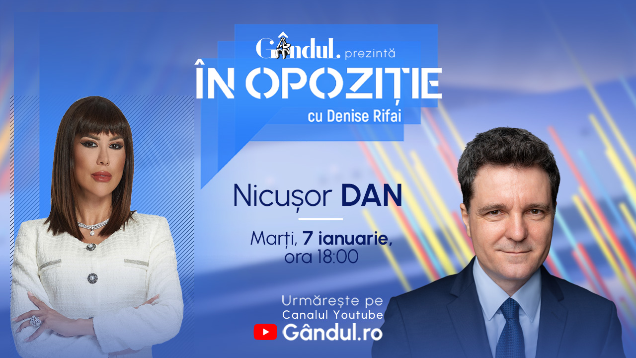 Emisiunea „În Opoziție cu Denise Rifai” începe marți, 7 ianuarie, de la ora 18:00, live pe GÂNDUL. Invitat: Nicușor Dan
