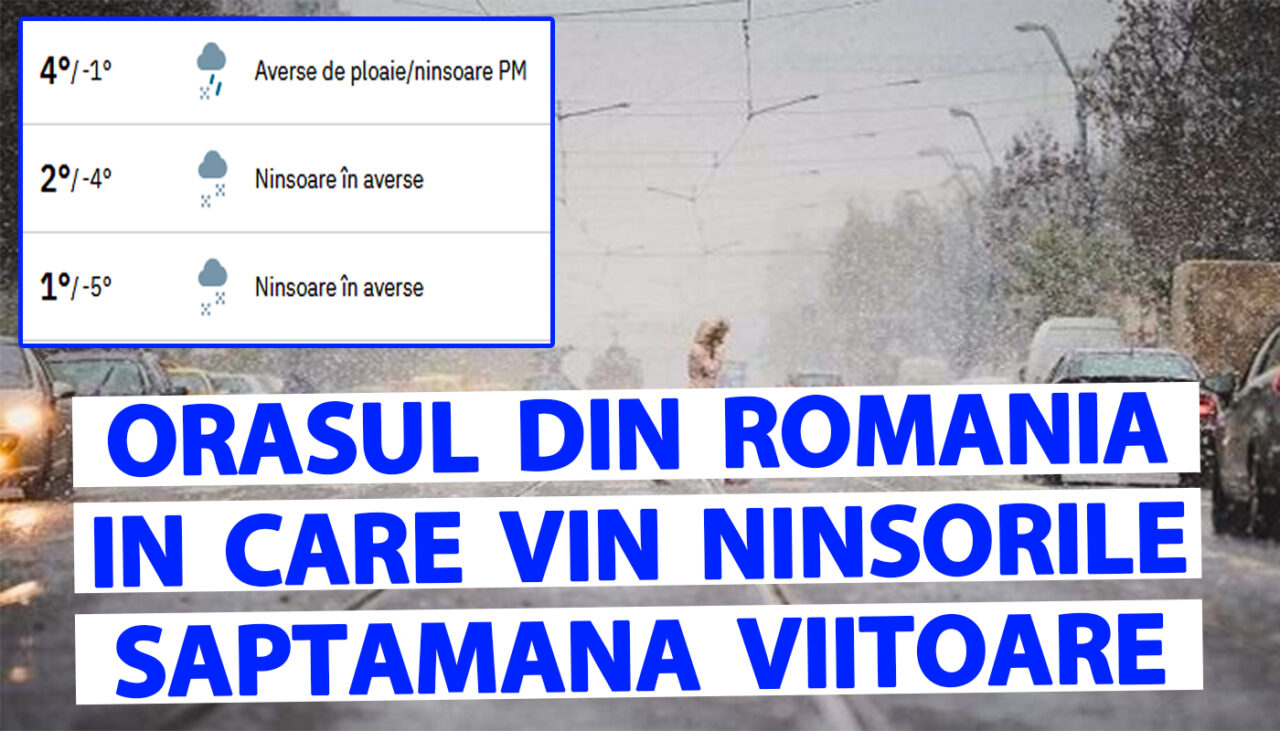 Orașul din România în care vin ninsorile săptămâna viitoare, potrivit meteorologilor Weather.com