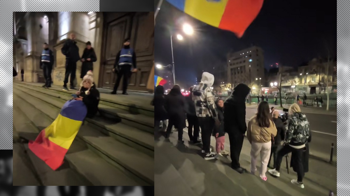 Protest de Anul Noul la Curtea de Apel București. Partizanii lui Georgescu urează: „Turul 2, înapoi”, ”Călin Georgescu”, ”Unitate” și ”Libertate”