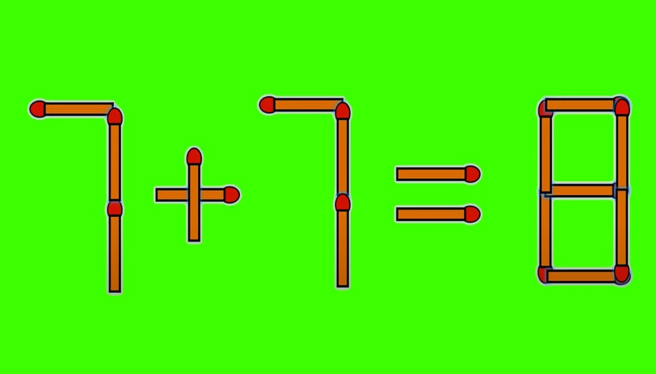 Test de inteligență | Pentru a corecta 7 + 7 = 8, mutați un singur băț de chibrit