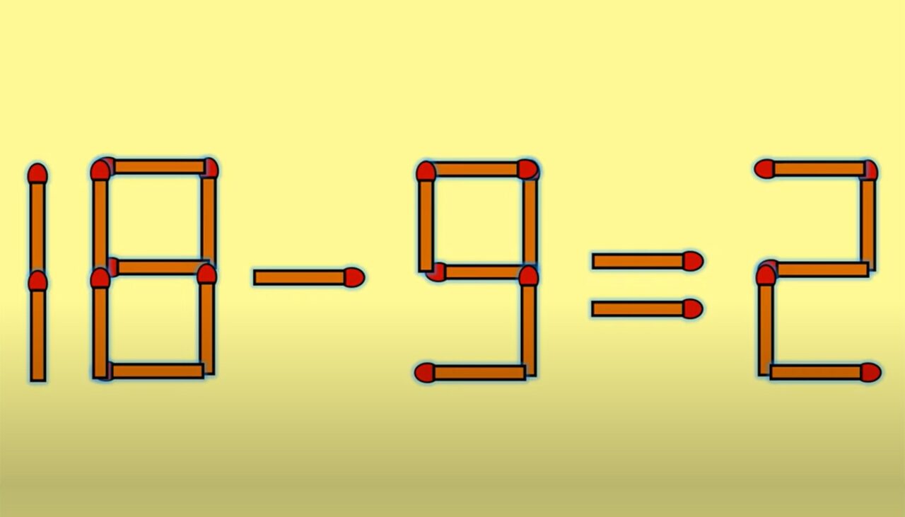 TEST IQ | 18-9=2 este greșit. Mutați un singur chibrit, pentru a corecta egalitatea