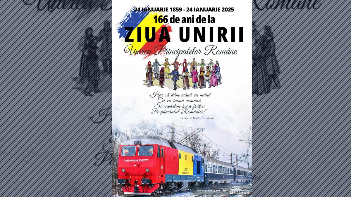 Pe 24 ianuarie, „TRENUL UNIRII” va circula pe ruta București-Iași și retur. Veți putea călători în vagonul „Moș Ion Roată” sau „Alexandru Ioan Cuza”