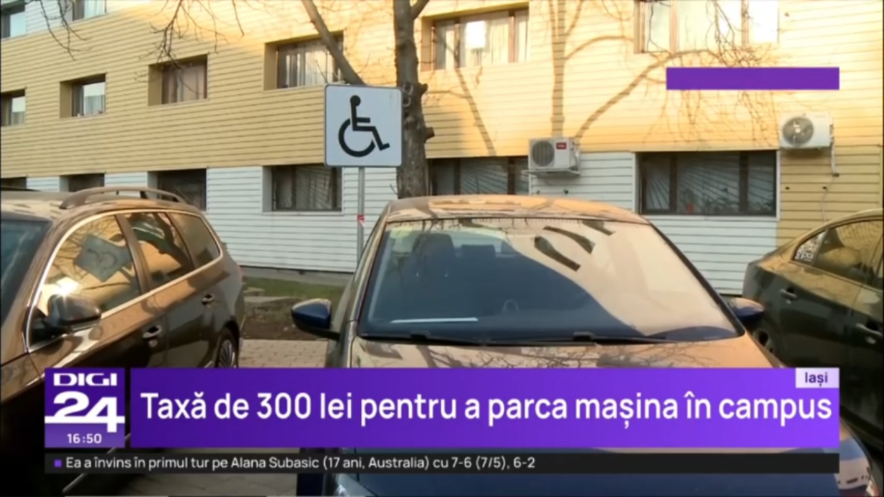 Studenții Universității Tehnice din Iași, OBLIGAȚI să plătească 300 lei pe lună pentru parcare!