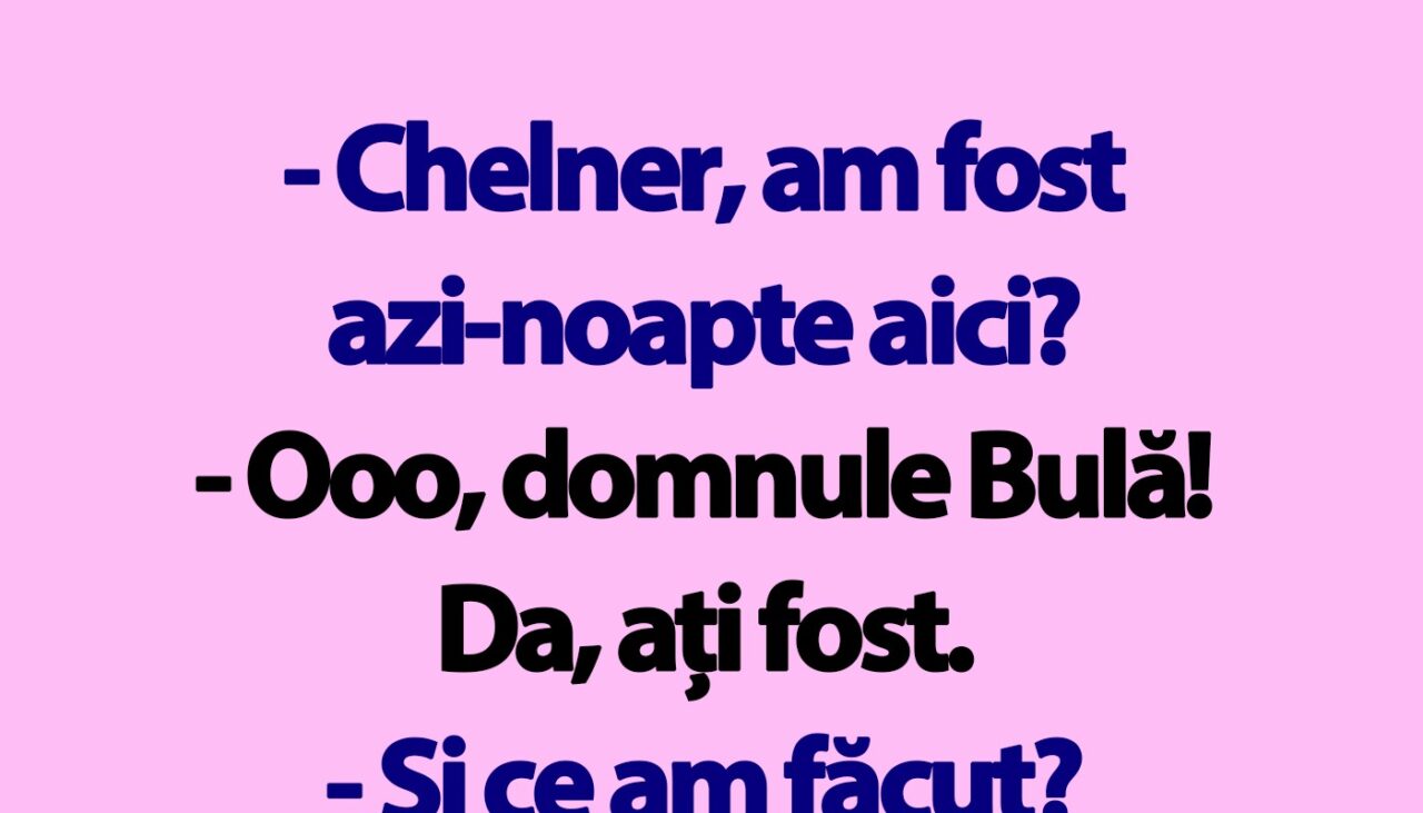 BANC | Bulă și chelnerul de la bar