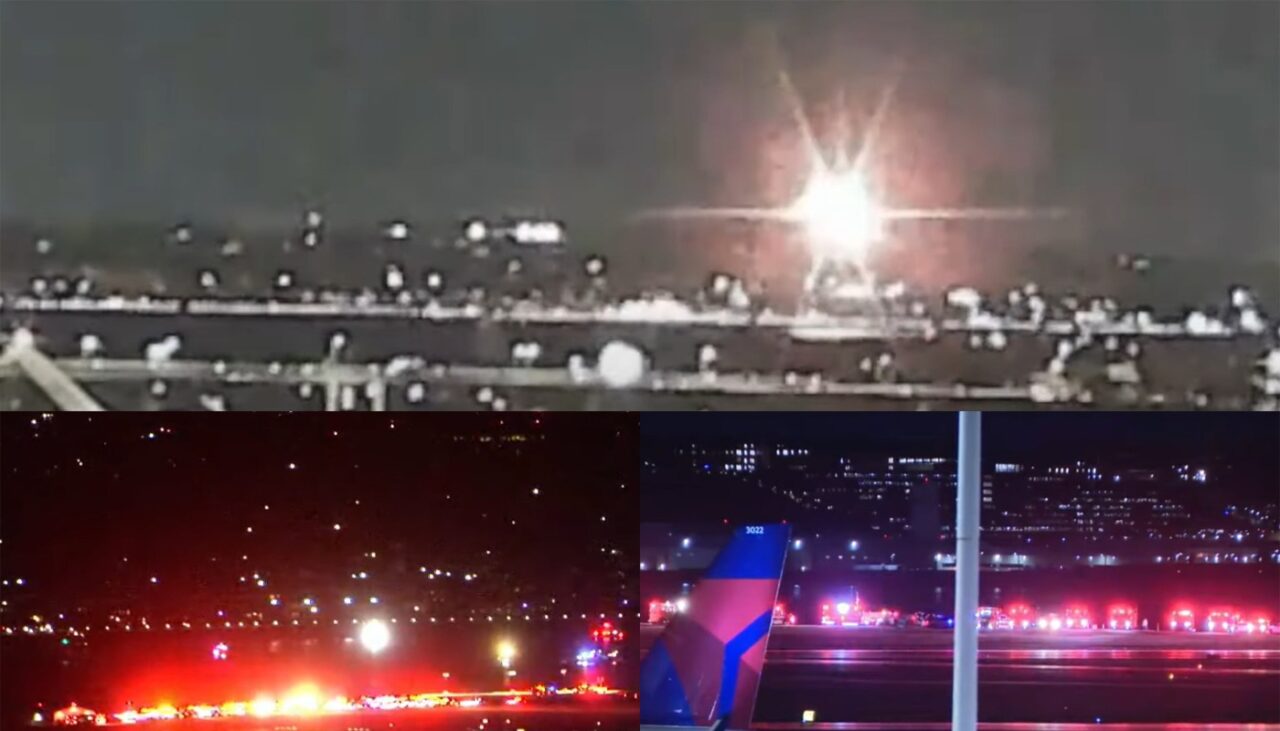 Un avion de pasageri s-a ciocnit de un elicopter militar deasupra Washingtonului! Aeronava s-a PRĂBUȘIT în fluviul Potomac
