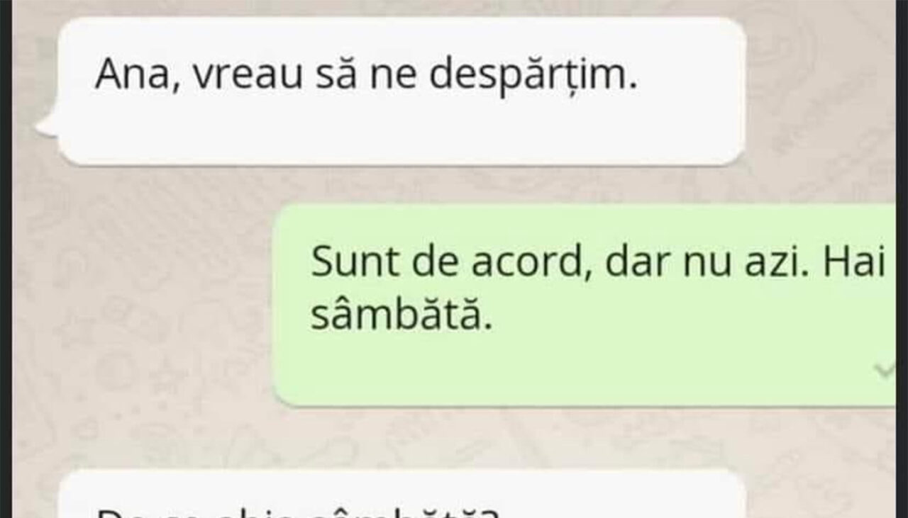 Bancul de marți | „Ana, vreau să ne despărțim”