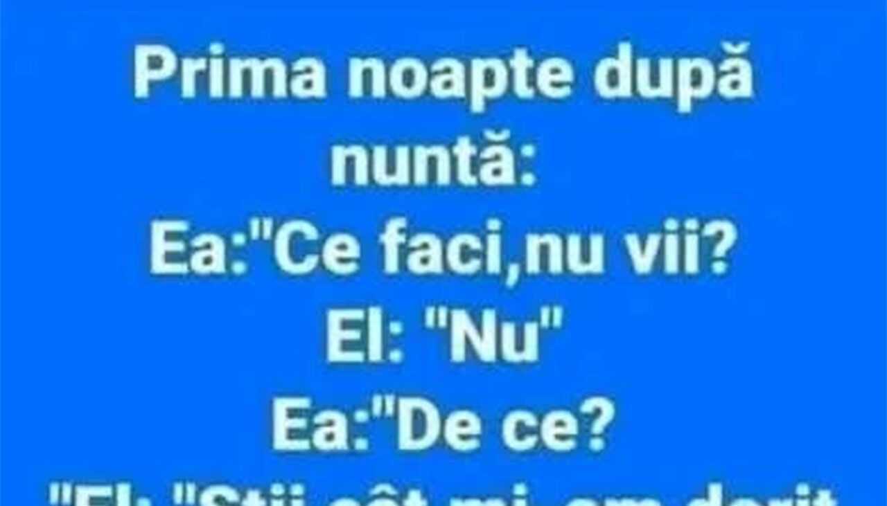 Bancul de sâmbătă | Prima noapte după nuntă