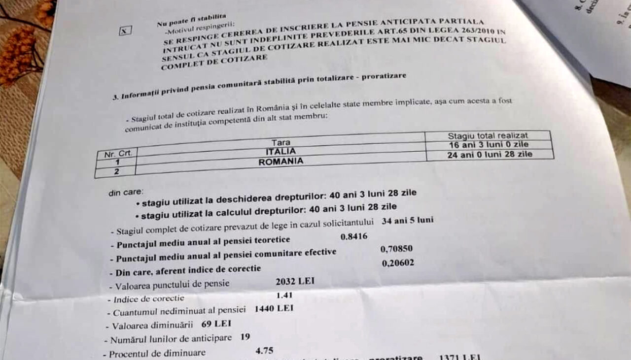 Ce PENSIE primește o româncă, după ce a lucrat 21 de ani ca badantă în Italia. Avem documentele!
