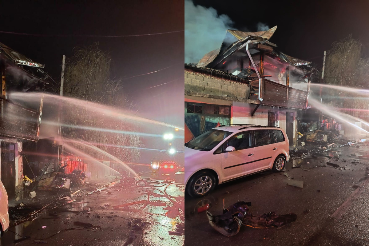 Incendiu în Prahova: Un pompier a fost rănit după ce o butelie a explodat în tipul unei intervenții