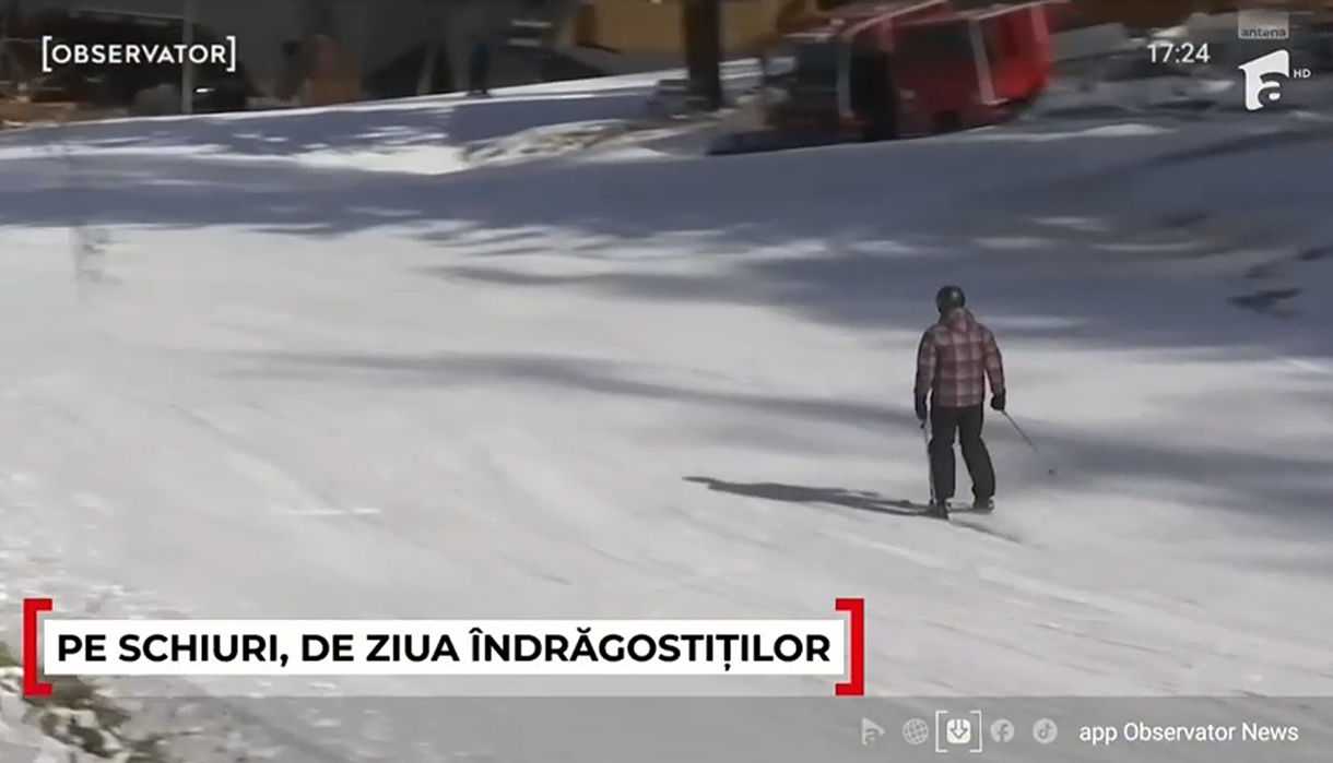 Sărbătoare la munte, de Ziua Îndrăgostiților. Cât costă să schiezi pe masivul Postăvarul