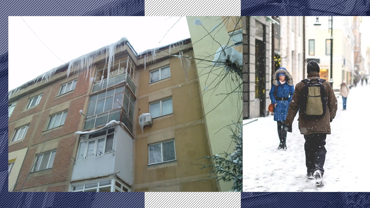 Persoană omorâtă pe loc de o bucată de gheață/ Femeia de 35 de ani, din Chiajna, a fost lovită în plin