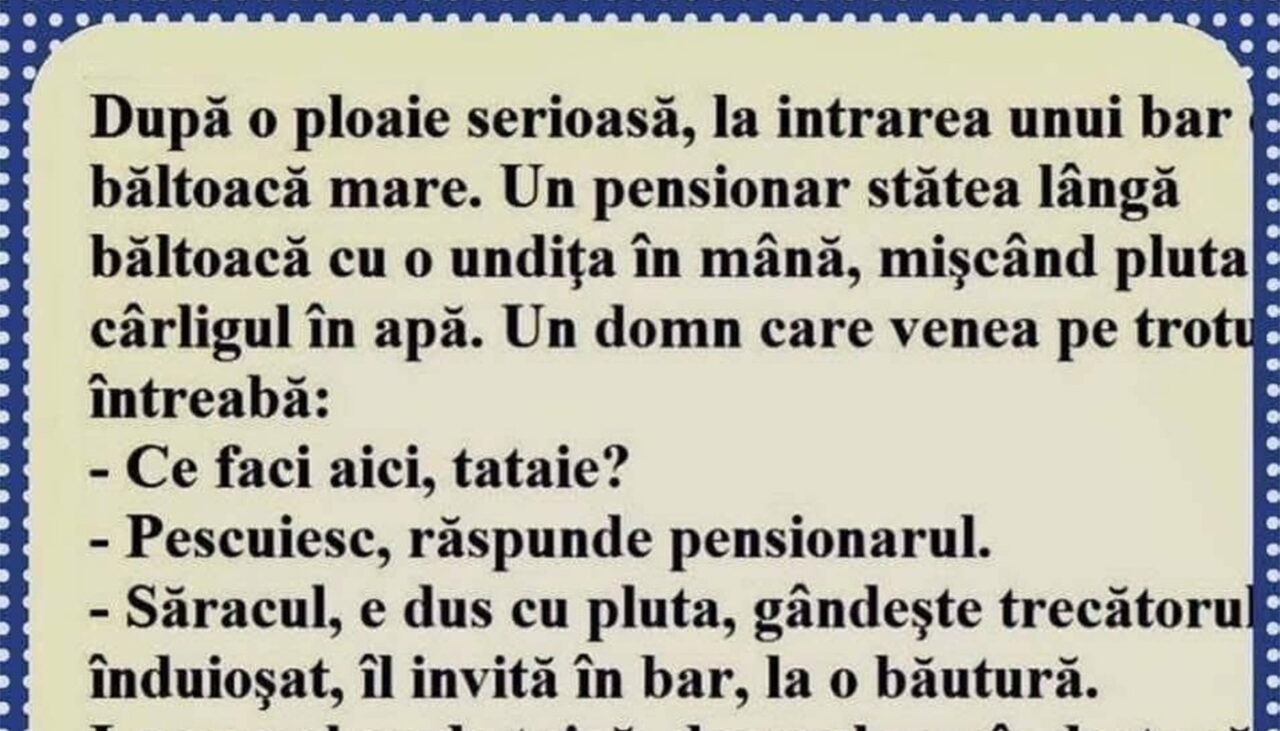 Bancul de marți | Pensionarul și băltoaca