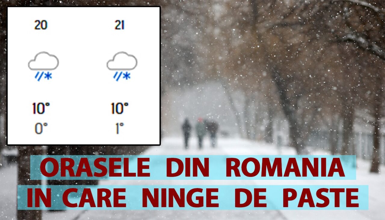 Meteorologii ACCUWEATHER au modificat prognoza: Orașele din România în care ninge de Paște
