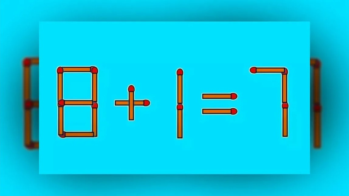 TEST IQ | Mută un singur băț de chibrit și corectează ecuația 8+1=7