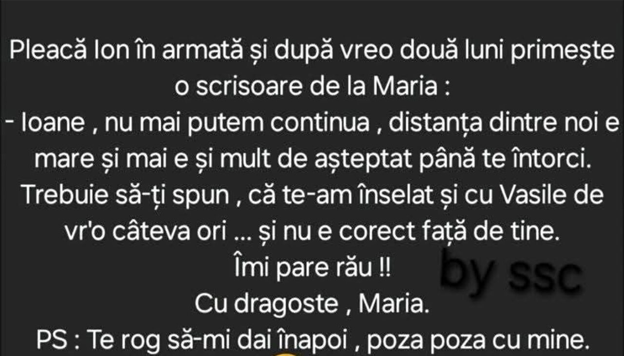 Bancul de miercuri | Ion, armata și scrisoarea de la Maria