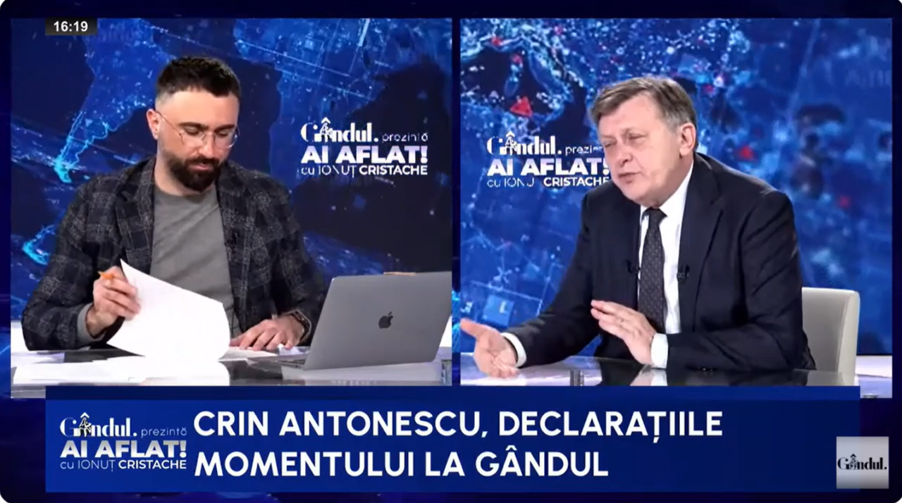 Crin Antonescu: „Pacea nu poate fi între 2 FIARE mari și puternice, ci între 2 state”