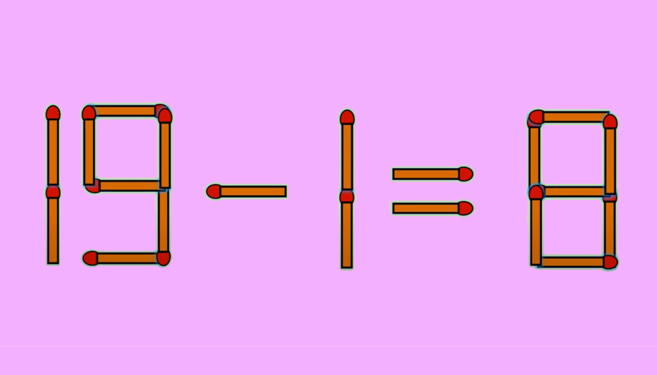 Test IQ cu chibrituri | Mutați un singur băț, pentru a corecta 19 – 1 = 8