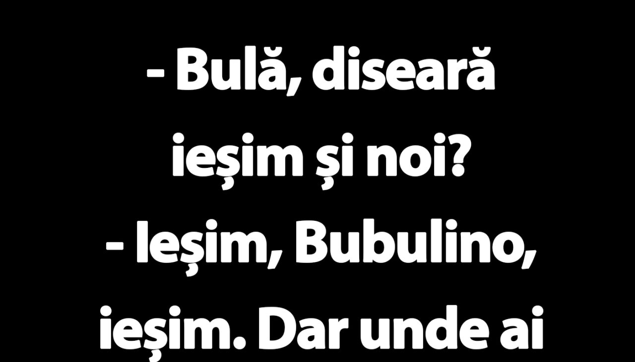 BANC | Bulă, Bubulina și marea ieșire