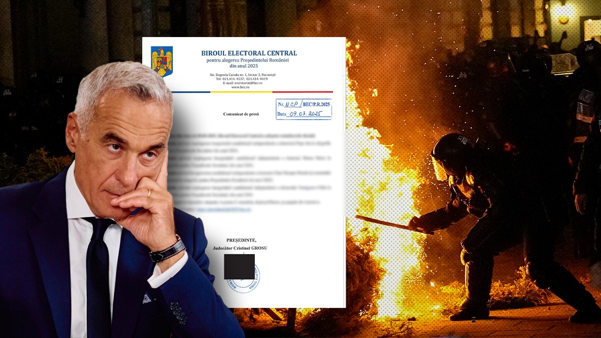 Noapte cu ploaie de foc și dale de piatră din carosabil. DECIZIA respingerii lui Georgescu, comentată de români:”Invalidarea a fost planificată”