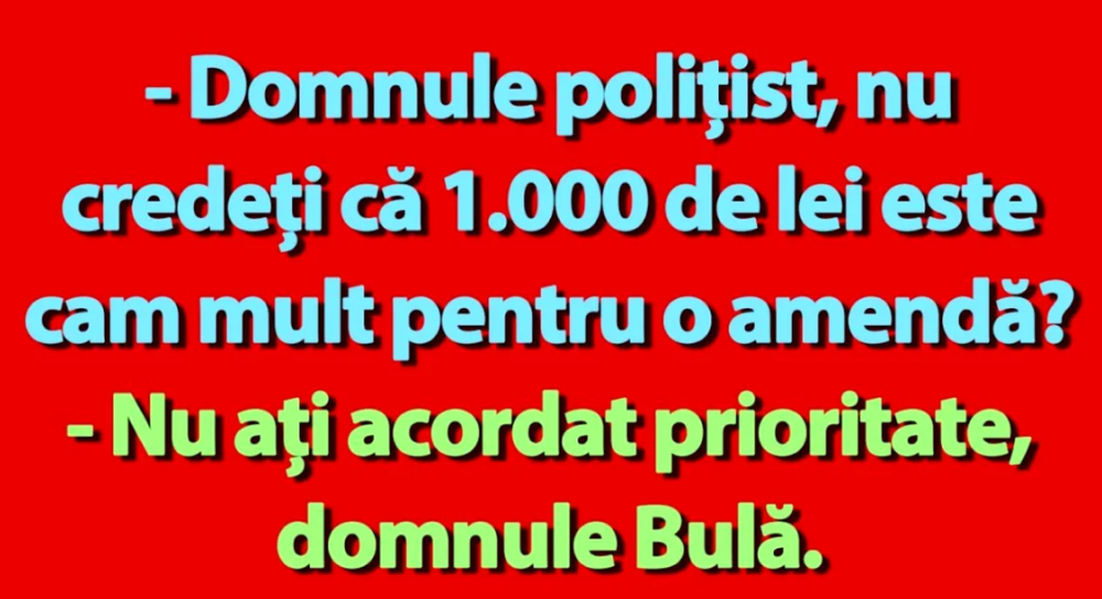 BANC | Bulă, polițistul și amenda corespunzătoare