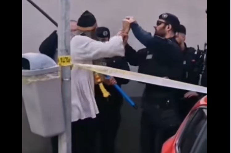 „Stegarul Dac” a AGRESAT un jandarm care l-a împiedicat să se urce iar în copac la Arestul Central