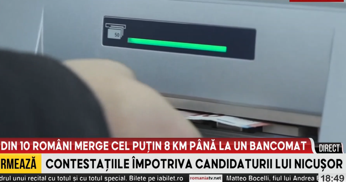Unu din zece români are de mers peste 8 kilometri până la un bancomat. Cele mai afectate județe de lipsa ATM-urilor