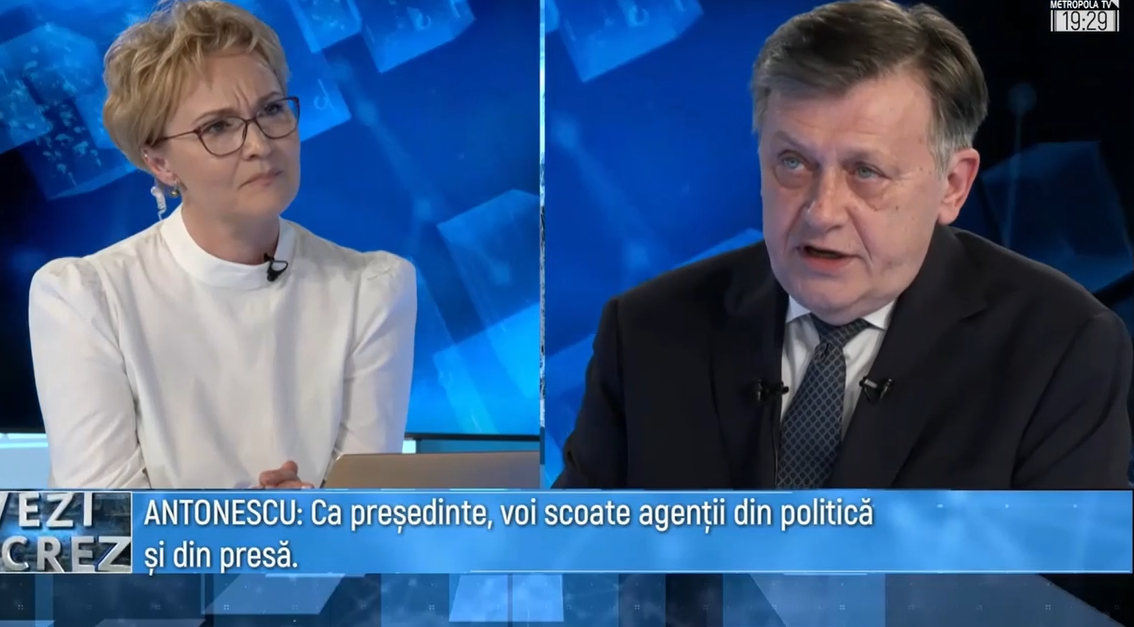 Crin Antonescu: Ca președinte, Crin Antonescu va scoate din politică agenții