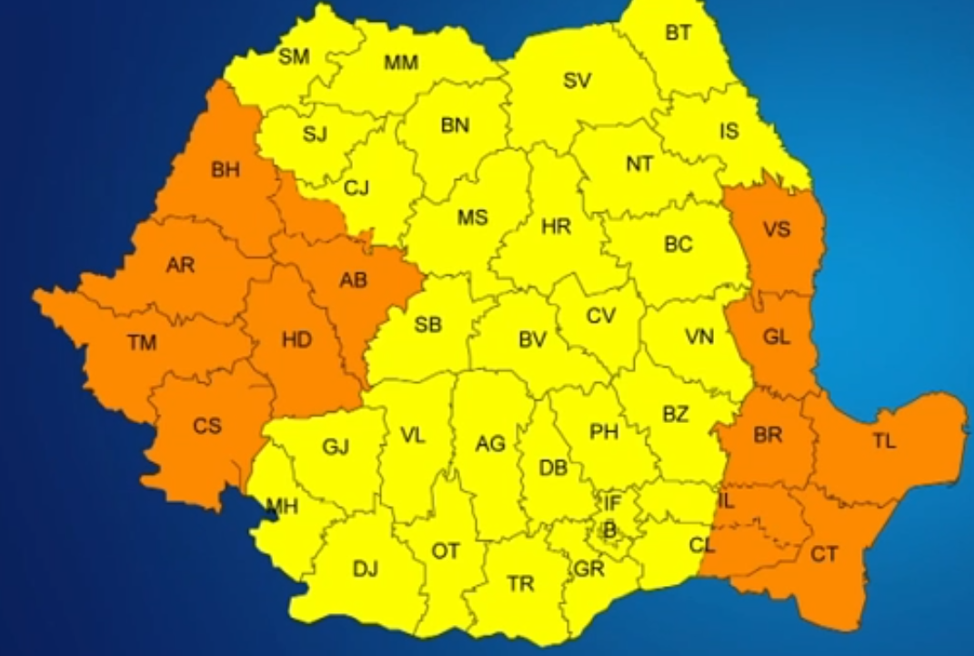 Vremea se schimbă radical: vin PLOI abundente, vânt puternic și grindină