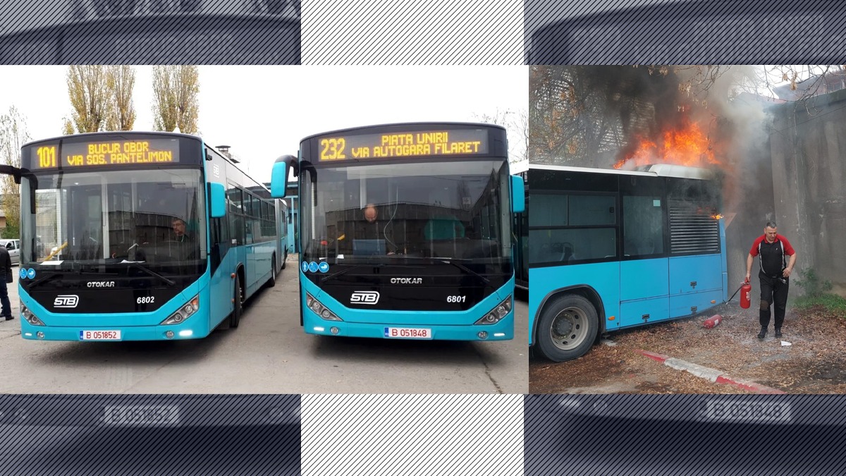 De ce iau FOC autobuzele Otokar. Explicațiile unui sindicalist și șofer de la STB: „Uleiul și motorina ajung la eșapament, care este foarte încins”