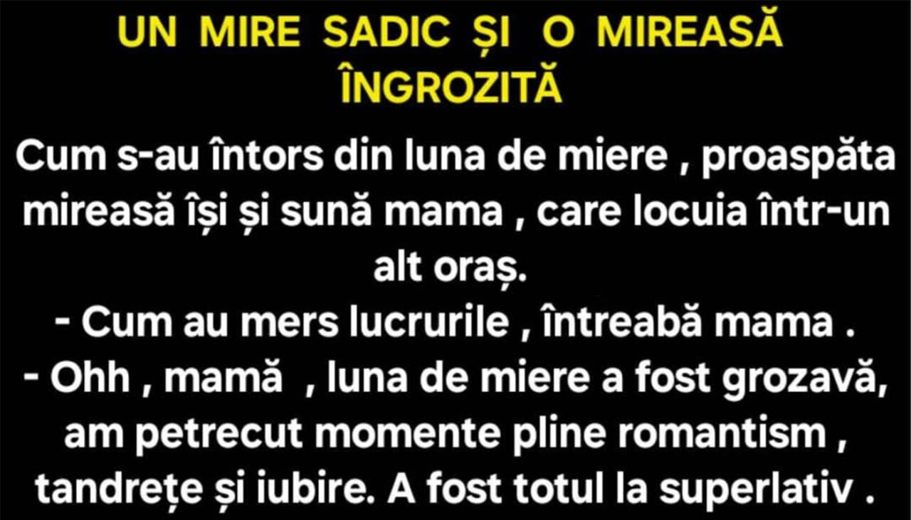 Bancul de marți | Mirele sadic și mireasa îngrozită