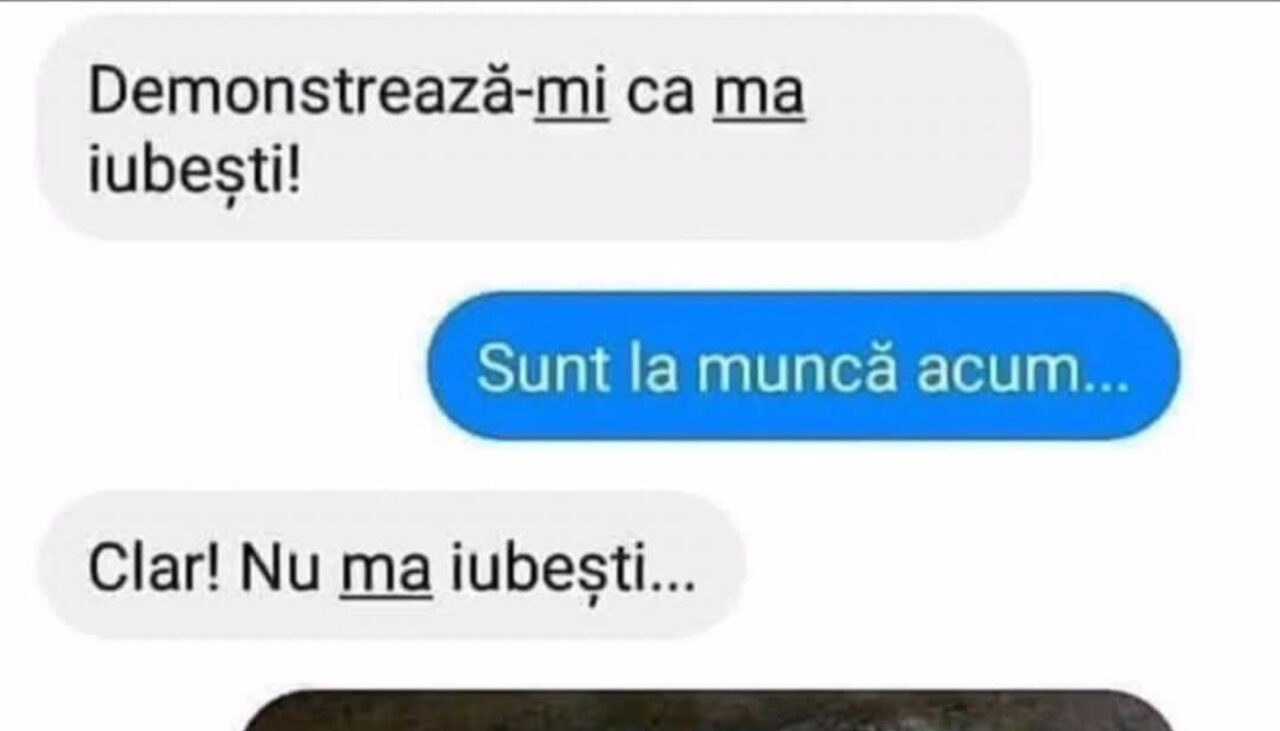 Bancul de marți | „Demonstrează-mi că mă iubești!”