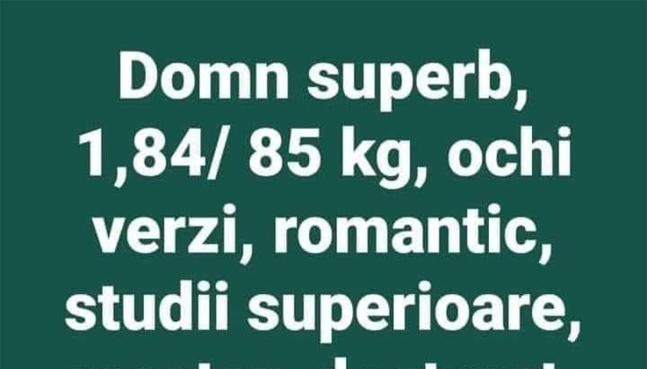 Bancul de sâmbătă | Anunț la „matrimoniale”