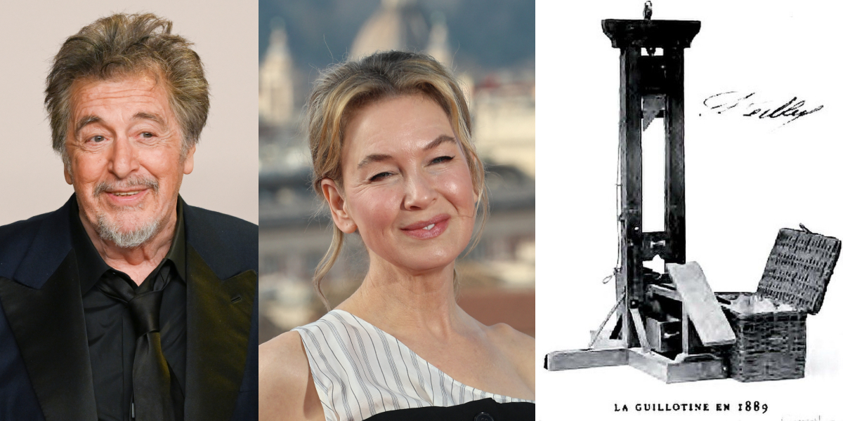 25 APRILIE, calendarul zilei: Al Pacino împlinește 85 de ani, Renée Zellweger face 56/ Primul om executat prin ghilotinare