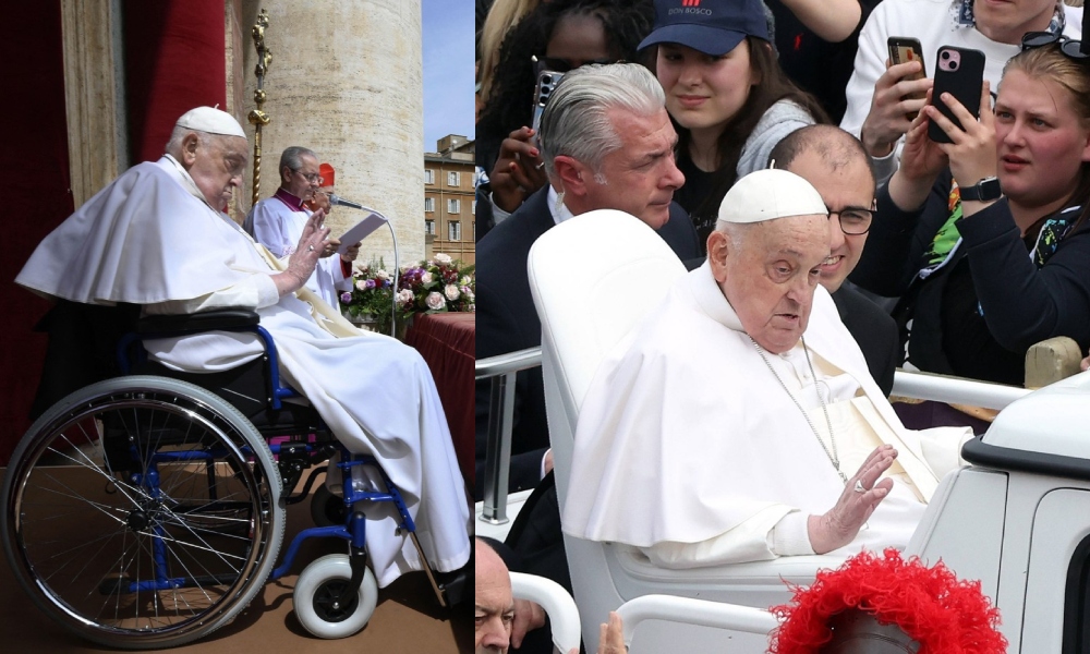 Imagini de la ULTIMA apariție a Papei Francisc în fața credincioșilor. Suveranul Pontif a murit a doua zi, la vârsta de 88 de ani