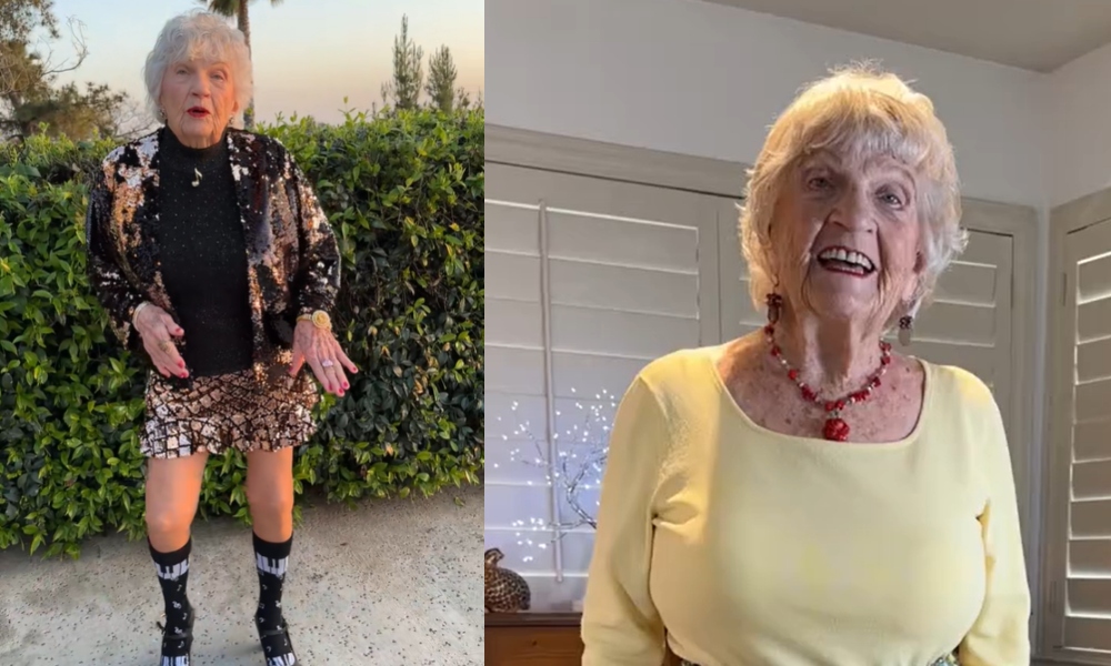 Bătrâna de 92 de ani care purta fustă scurtă și dansa step, virală pe TikTok