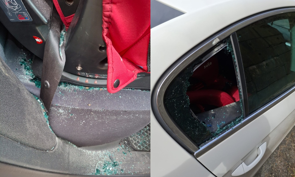 O mașină, în care se afla un cuplu și fetița lor, a fost LOVITĂ de bolovani căzuți pe Valea Oltului: „Un bolovan a ricoșat în scaunul fetiței”