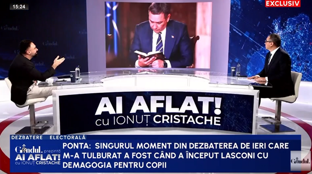 Victor Ponta explică episodul cu Biblia, de la TVR