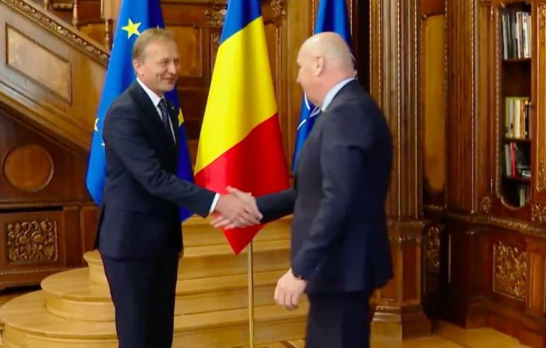 Ilie Bolojan l-a primit la Cotroceni pe Piotr Serafin, Comisar European pentru buget, luptă antifraudă și administrație publică