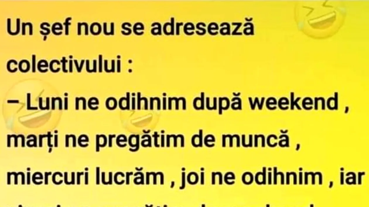 BANCUL ZILEI | Noul șef se adresează angajaților