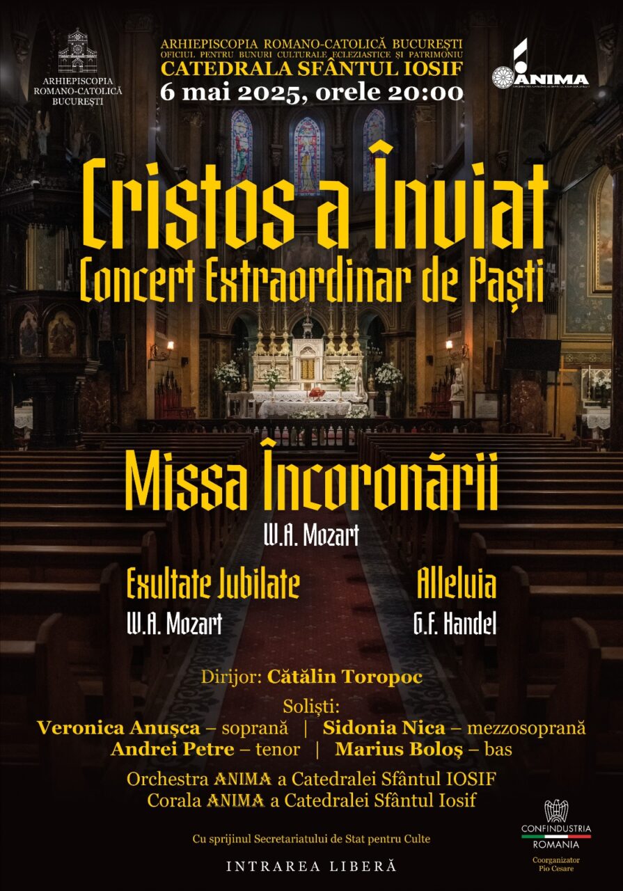Concertul „Missa Încoronării” de la Catedrala Sf. Iosif se amână până la data de 6 mai 2025