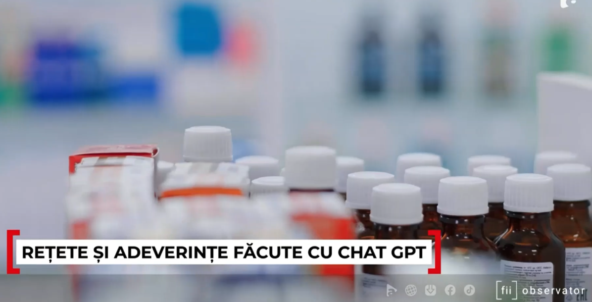 Rețete și adeverințe făcute cu Chat GPT. Inteligența artificială e folosită tot mai mult pentru FALSURI