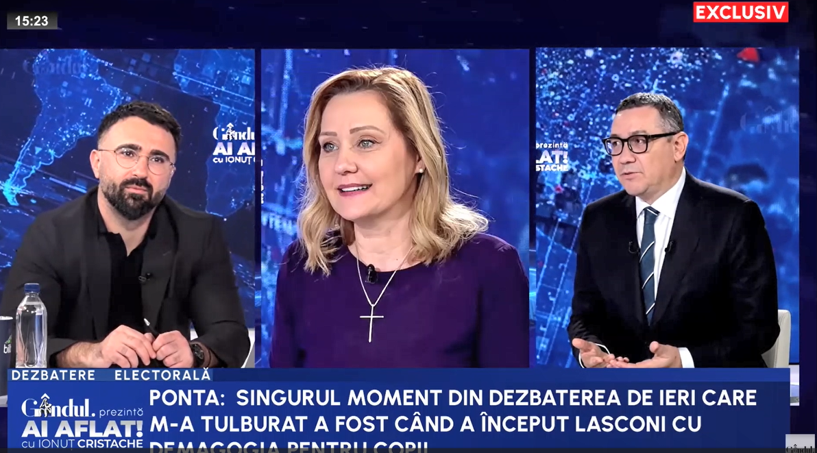 Victor Ponta, despre schimbul de replici cu Elena Lasconi la dezbaterea de la TVR: DEMAGOGIA cu copiii m-a tulburat